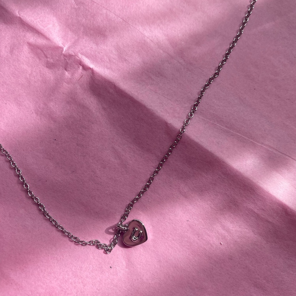 Coach Silver Heart Charm Necklace - Picture 2 of 6